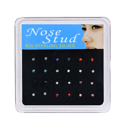 WALERV 24TK kristallist tsirkooniumoksiidist ninakinnitused naistele mitmes stiilis nina augustamine lillekroonpalliga, ninaotsa, küünte hulgimüük