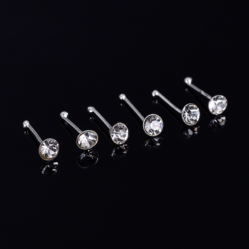 WALERV 24TK kristallist tsirkooniumoksiidist ninakinnitused naistele mitmes stiilis nina augustamine lillekroonpalliga, ninaotsa, küünte hulgimüük