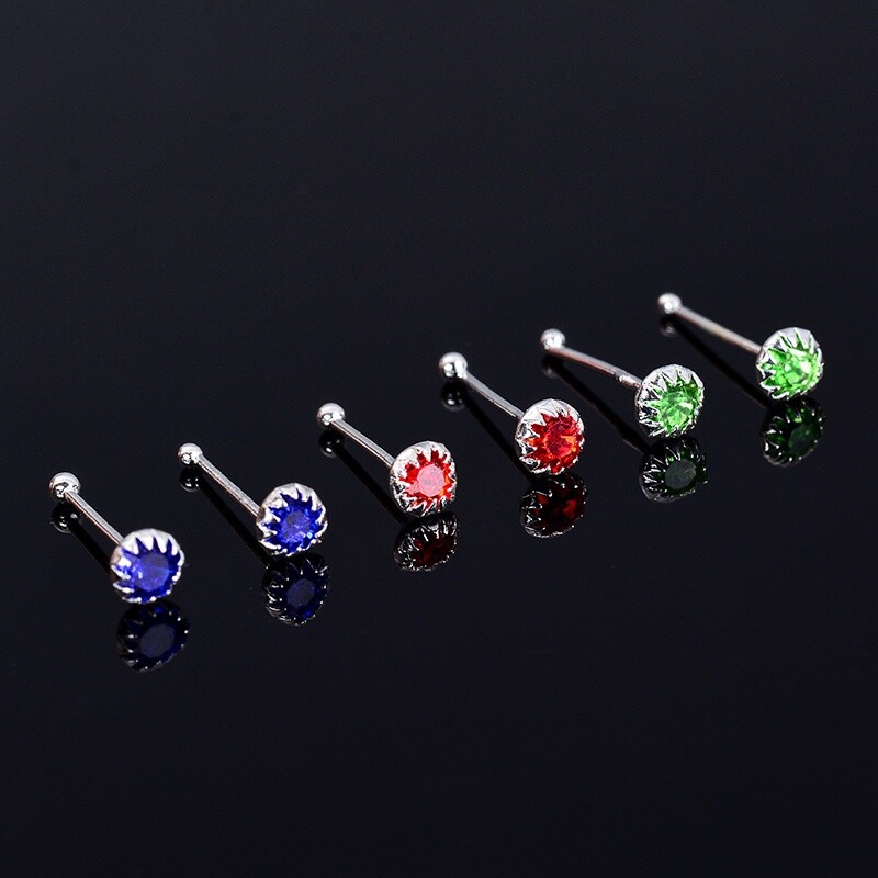 WALERV 24TK kristallist tsirkooniumoksiidist ninakinnitused naistele mitmes stiilis nina augustamine lillekroonpalliga, ninaotsa, küünte hulgimüük