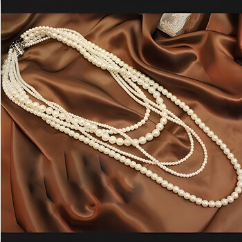 Vintage Pearl Body Chain Chic πολυστρωματικό κολιέ μακρύ πουλόβερ με αλυσίδα για γυναίκες Κορεατικού στιλ Causal Jewelry New Style 2024