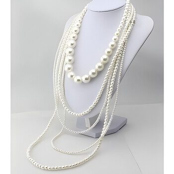 Vintage Pearl Body Chain Chic πολυστρωματικό κολιέ μακρύ πουλόβερ με αλυσίδα για γυναίκες Κορεατικού στιλ Causal Jewelry New Style 2024