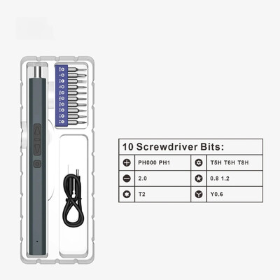 12-ühes 50-ühes elektriline kruvikeeraja komplekt Telefonimängumasin Mänguasi arvuti laadimine Kruvikeeraja Laetav juhtmevaba juhtmeta otsik