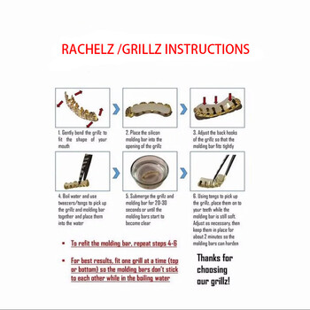 RACHELZ Hip Hop Star Single Teeth Grillz 14K επιχρυσωμένα καλύμματα δοντιών με ζιργκόν Διακοσμητικά οδοντιατρικά ψησταριά για γυναίκες Ανδρικά κοσμήματα πανκ