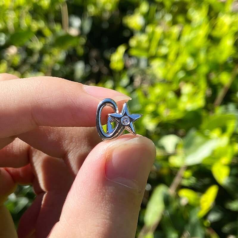 RACHELZ Hip Hop Star cu un singur dinți Grillz 14K placat cu aur din zircon capace de dinti Decor grătare dentare pentru femei bărbați bijuterii punk