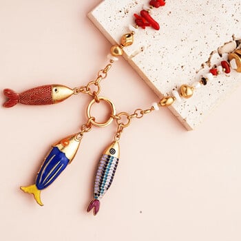 Marine Fish Fashion Choker Колие Layer Girls Women Ladies Boho Pink Pendant Love Jewelry Geometric Mermaid Accessories