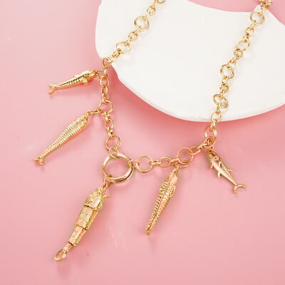 Marine Fish Fashion Choker Κολιέ Layer Κορίτσια Γυναικεία Γυναικεία Boho Pink μενταγιόν Αγάπη Κοσμήματα Γεωμετρικά αξεσουάρ γοργόνας