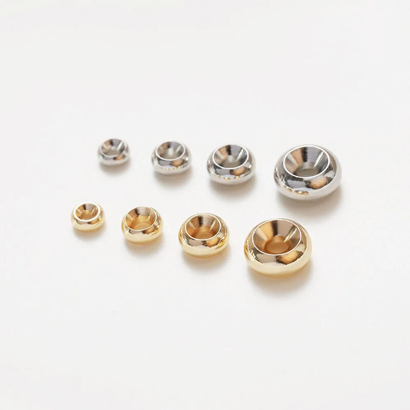 50 tk. Peened messingist lamedad helmed Ehete jaoks mõeldud vahehelmes kaelakee valmistamise leiud DIY 4/5/6/8mm 14k kullatud aksessuaarid