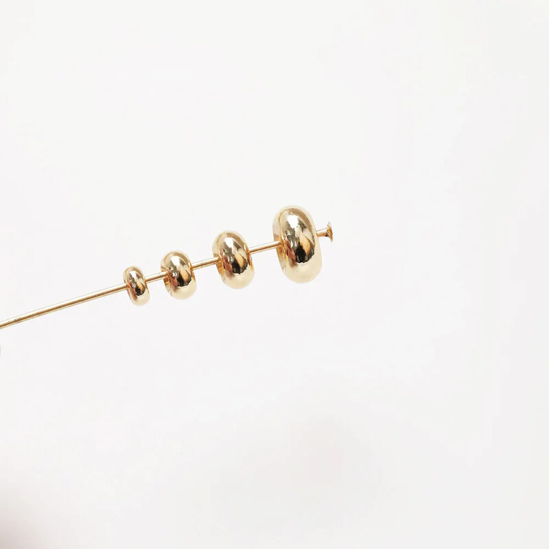 50 tk. Peened messingist lamedad helmed Ehete jaoks mõeldud vahehelmes kaelakee valmistamise leiud DIY 4/5/6/8mm 14k kullatud aksessuaarid