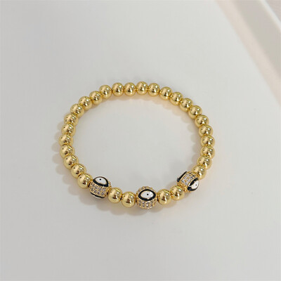 KKBEAD Evil Eye Käevõru Femme Ehted Naistele CZ Eye Käevõrud 18 K Veekindlad Kullatud Helmed Pulseras Mujer Moda
