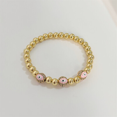 KKBEAD Evil Eye Käevõru Femme Ehted Naistele CZ Eye Käevõrud 18 K Veekindlad Kullatud Helmed Pulseras Mujer Moda