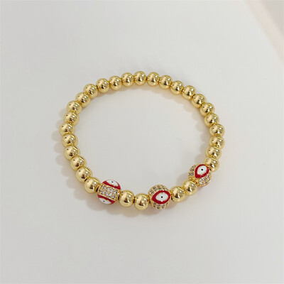 KKBEAD Evil Eye Käevõru Femme Ehted Naistele CZ Eye Käevõrud 18 K Veekindlad Kullatud Helmed Pulseras Mujer Moda