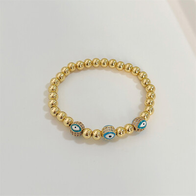 KKBEAD Evil Eye Käevõru Femme Ehted Naistele CZ Eye Käevõrud 18 K Veekindlad Kullatud Helmed Pulseras Mujer Moda