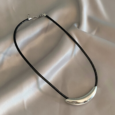 Γαλλικό ρετρό σχέδιο μεταλλικό σωλήνας κολάρο κοκάλι αλυσίδας για γυναικείο κολιέ από ανοξείδωτο ατσάλι άχρωμο κοσμήματα για κορίτσια