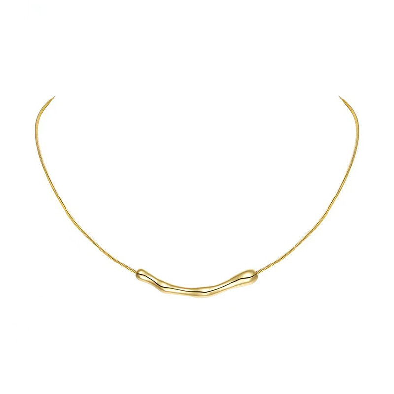 Euroopa ja Ameerika mood Lihtne roostevabast terasest kullavärvi rangluukett naiste moe jaoks lühikesed kaelakeed ehted