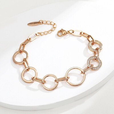 MxGxFam ( 21 cm ) String Ring Käevõrud Ehted Külmadele Naistele Kullatud 18 k AAA+ CZ