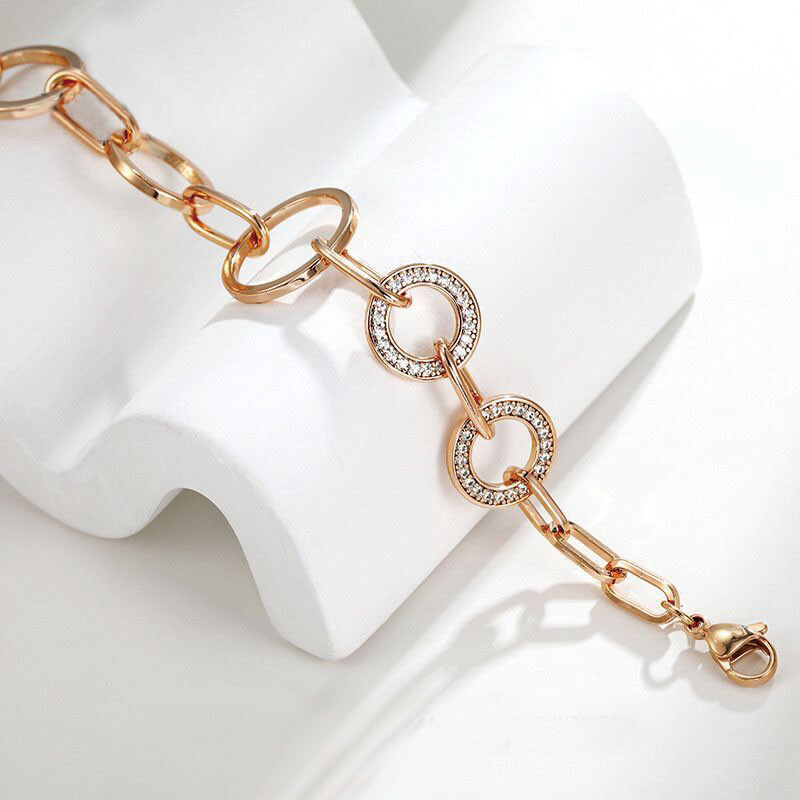 MxGxFam ( 21 cm ) String Ring Käevõrud Ehted Külmadele Naistele Kullatud 18 k AAA+ CZ