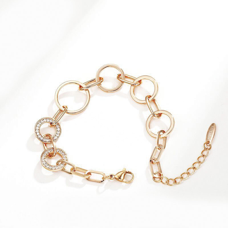 MxGxFam ( 21 cm ) String Ring Käevõrud Ehted Külmadele Naistele Kullatud 18 k AAA+ CZ