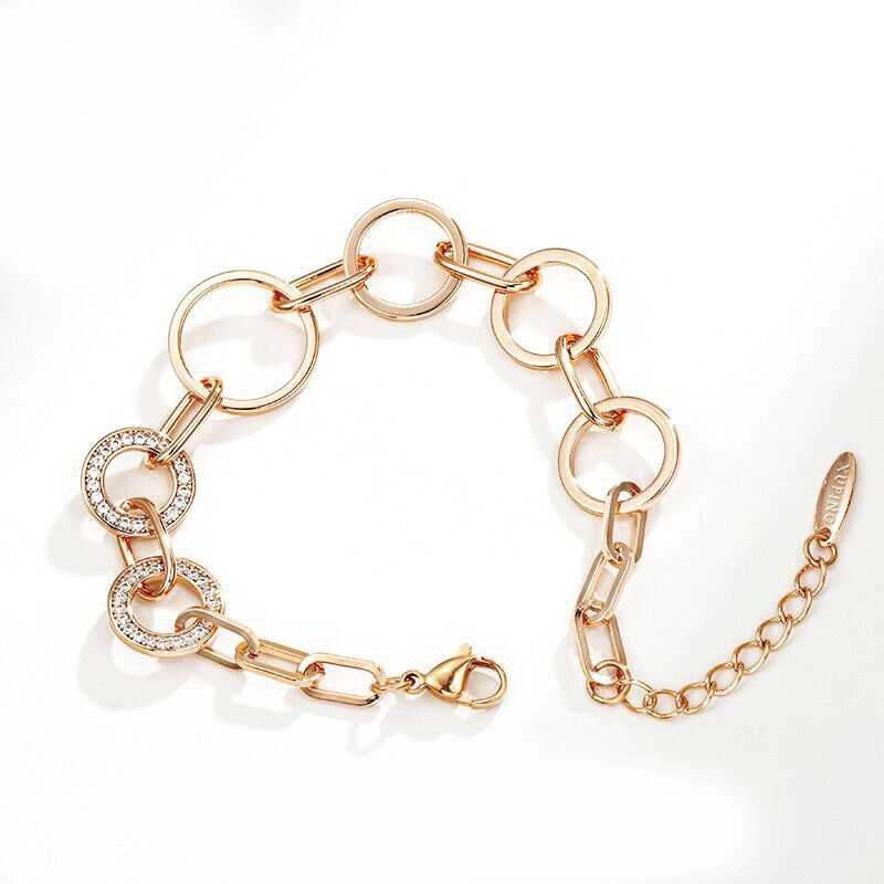 MxGxFam ( 21 cm ) String Ring Käevõrud Ehted Külmadele Naistele Kullatud 18 k AAA+ CZ