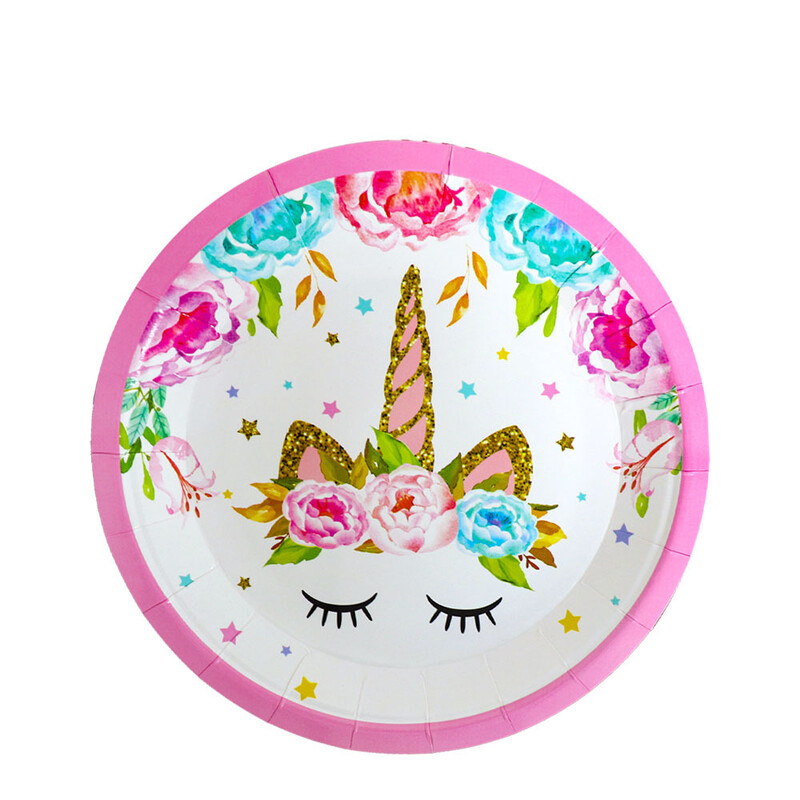 Mustad kulmud Ükssarviku peotarbed Ühekordsed lauanõud Pabertaldrikud Pabertopsid Salvrätikud Tüdrukute Sünnipäevapeokaunistus