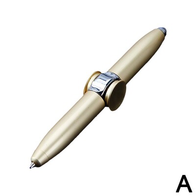 Metallist helendavad LED-valgustid Cool Fidget Spinner sõrmeotstega güroskooppliiats koos LED-valgusega stressivastase pliiatsiga