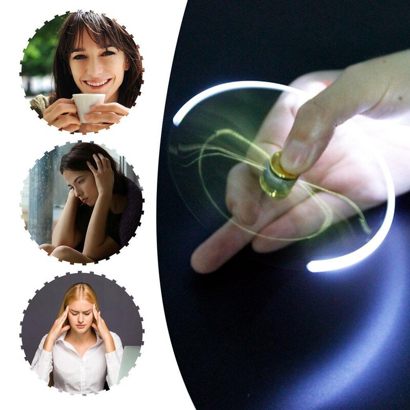 Metallist helendavad LED-valgustid Cool Fidget Spinner sõrmeotstega güroskooppliiats koos LED-valgusega stressivastase pliiatsiga