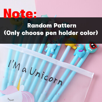 10 бр. / Комплект Сладка гел писалка Kawaii Random Pattern Unicorn Pony 0,5 m черна гел писалка с мастило Училищни канцеларски материали Доставчици на офиси Подаръци