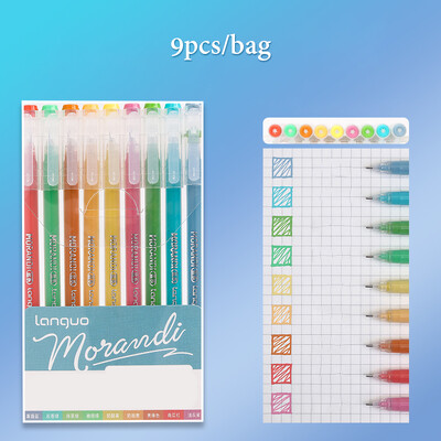 Mr. Paber 5 Disainid 9tk/karp Morandi värvilised geelpliiatsite komplekt Käsitsi kirjutavad pliiatsid õpilastele koolitarbed kirjatarbed armsad pastakad