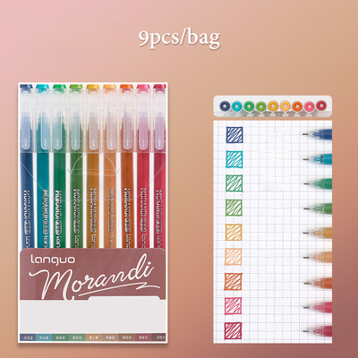 Mr. Paber 5 Disainid 9tk/karp Morandi värvilised geelpliiatsite komplekt Käsitsi kirjutavad pliiatsid õpilastele koolitarbed kirjatarbed armsad pastakad