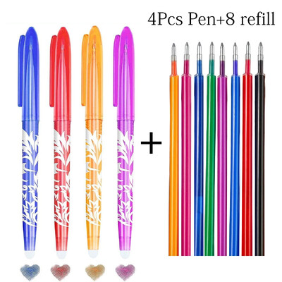 12 värvi kustutatavad geelpliiatsid 0,5 mm mitmevärviline täidetav Kawaii värviline pliiats joonistamiseks geelitindiga rullpliiatsi kirjatarbed
