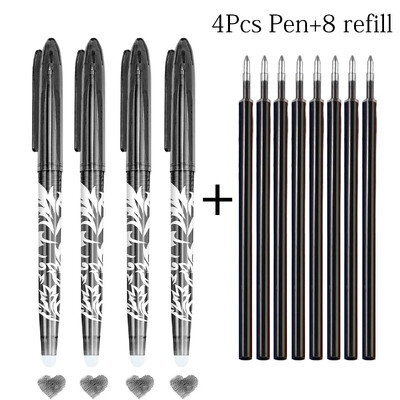 12 värvi kustutatavad geelpliiatsid 0,5 mm mitmevärviline täidetav Kawaii värviline pliiats joonistamiseks geelitindiga rullpliiatsi kirjatarbed