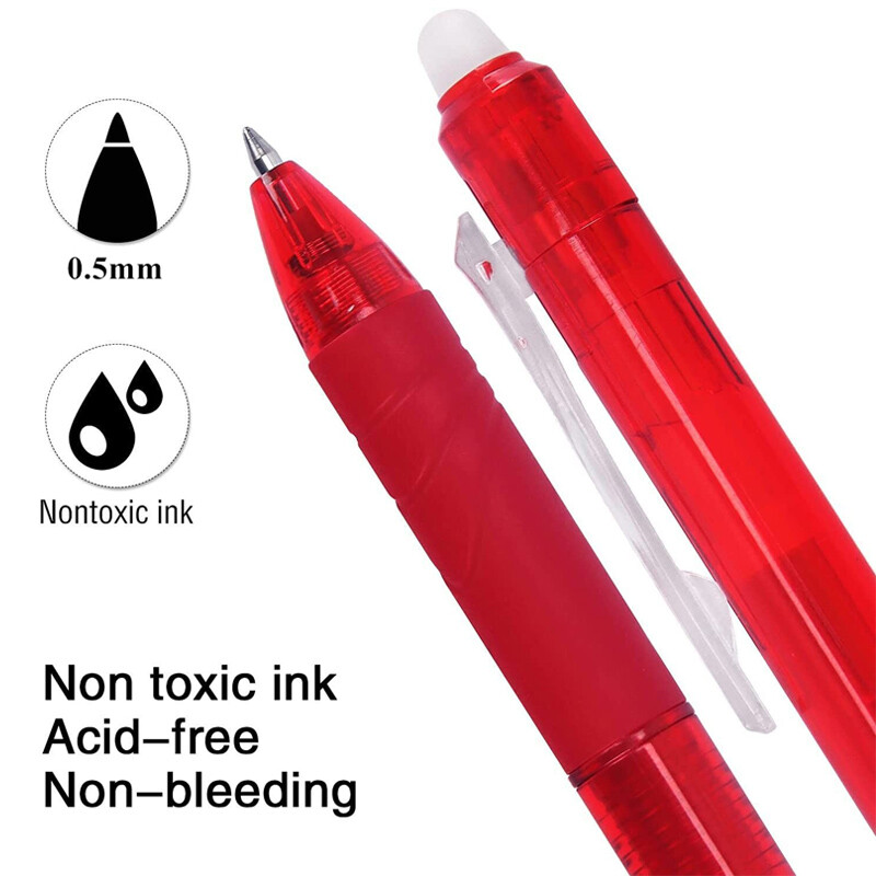 Mitmevärvilised 0,5 mm kustutatavad geelpliiatsid koos täitekustutuskummiga Kvaliteetsed mustad sinised punased pastapliiatsid Kawaii kirjatarvete kirjutamiseks