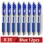 Αναδιπλούμενο στυλό gel, Μαύρο, κόκκινο, μπλε μελάνι για γράψιμο, είδη γραφείου και σχολικά είδη, επιστολόχαρτα, 0,5 mm αναδιπλούμενο, κουτί 12 τμχ