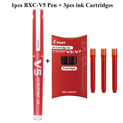 Pilot korduvtäidetav V5/V7 Hi-Tecpoint rull-kuulipliiats, 0,5 mm/0,7 mm ots, sinine must-punane vedela tindikassetisüsteem