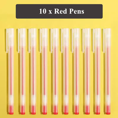 10 στυλό τζελ + 30 ανταλλακτικά ιαπωνικά χαρτικά διαφανή 0 5 χιλιοστά Μαύρο μπλε κόκκινο στυλό γραφείου Σχολικά προμήθειες γραφής για μαθητές