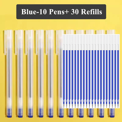 10 στυλό τζελ + 30 ανταλλακτικά ιαπωνικά χαρτικά διαφανή 0 5 χιλιοστά Μαύρο μπλε κόκκινο στυλό γραφείου Σχολικά προμήθειες γραφής για μαθητές