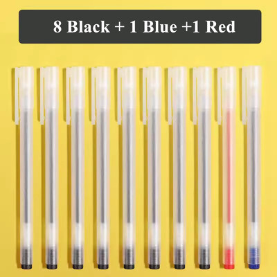 10 στυλό τζελ + 30 ανταλλακτικά ιαπωνικά χαρτικά διαφανή 0 5 χιλιοστά Μαύρο μπλε κόκκινο στυλό γραφείου Σχολικά προμήθειες γραφής για μαθητές