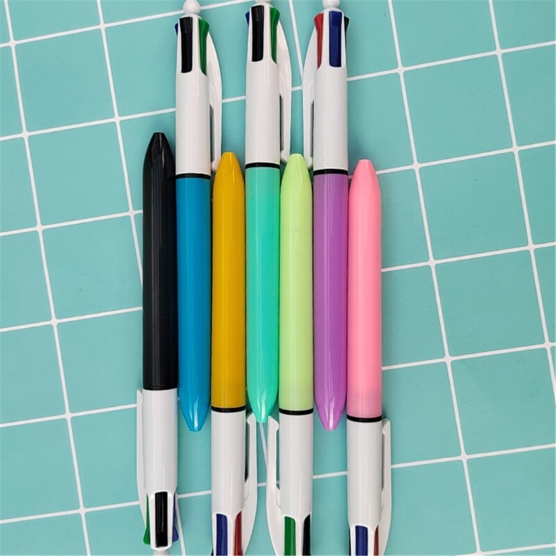 5 tk juhuslikku värvi Mitmevärviline pastapliiats 4 värvi ühes pastapliiats Sissetõmmatav mitmevärviline pastapliiats lasteklassi auhinnaks