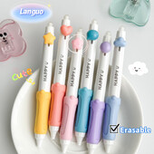 3 bucăți/set pix de buzunar șters, 0,5 mm, stilou albastru de reîncărcare cu cerneală cu gel pentru student, stilou de scris la atingere moale, stilou drăguț cu gel, stilou neutru cu punct ST