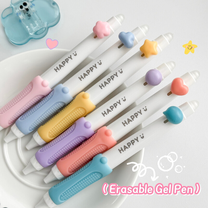 3 bucăți/set pix de buzunar șters, 0,5 mm, stilou albastru de reîncărcare cu cerneală cu gel pentru student, stilou de scris la atingere moale, stilou drăguț cu gel, stilou neutru cu punct ST