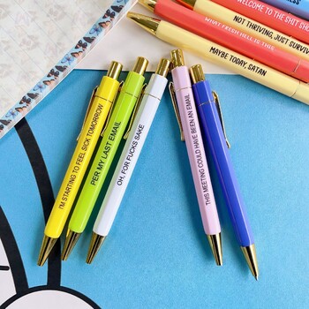 Νέο πλαστικό κίνητρο Badass στυλό Funny Stationery Signature στυλό Push Τύπος ουδέτερο στυλό Γραφείο Fun Nurse Στυλό Ballpoin Set5PC