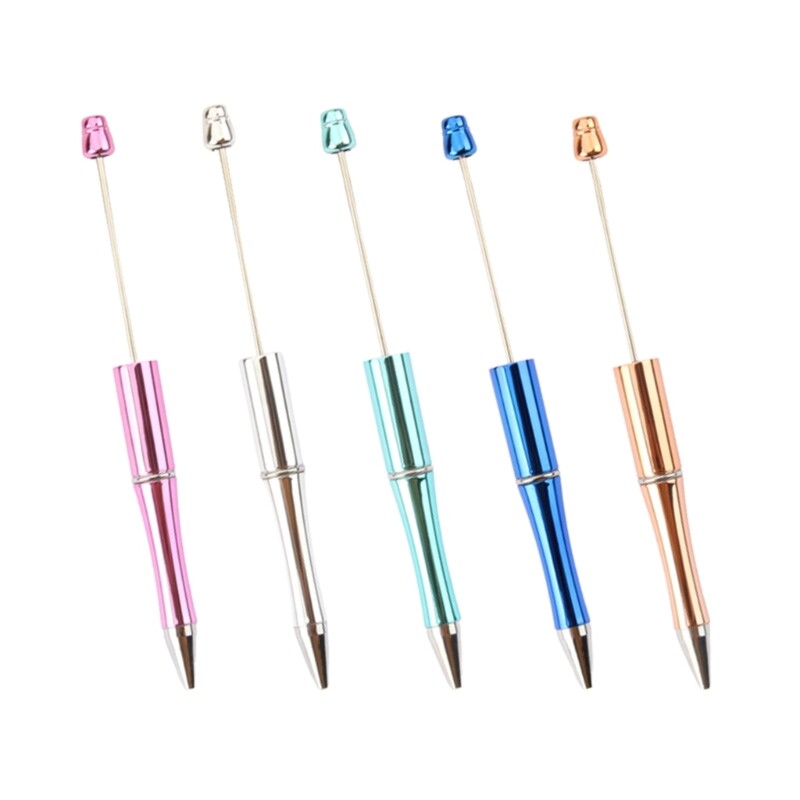 5 ks DIY korálkové guľôčkové perá, zasúvateľné guľôčkové pero, píšte plynule, novinka, písacie pero pre študentov, detskú hru, odmenu