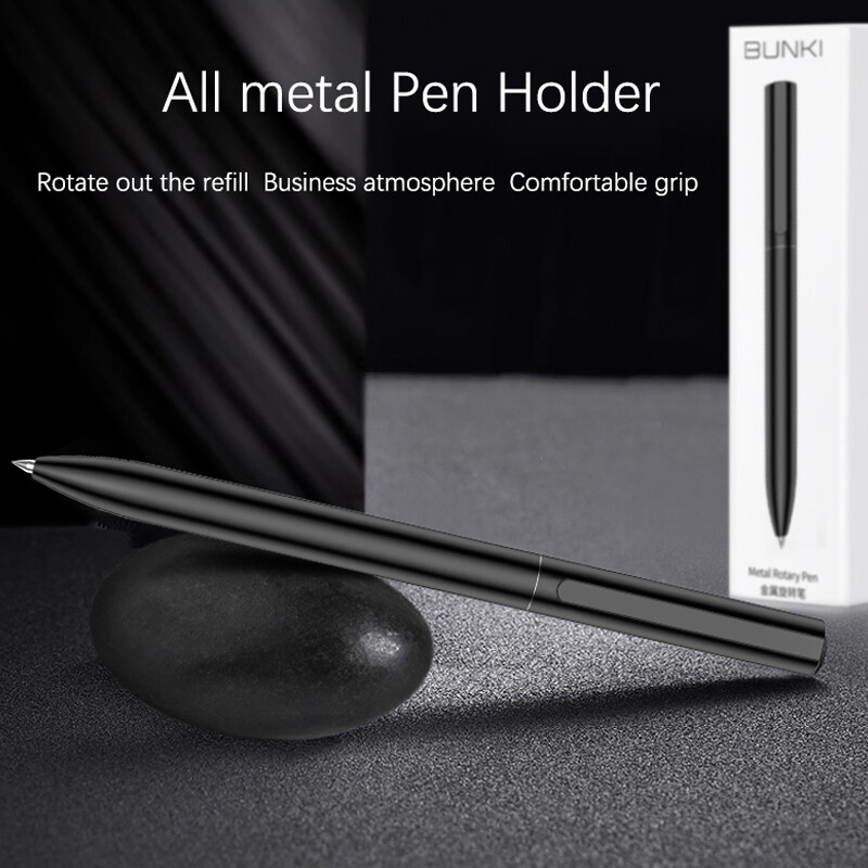 BUNKI-metallist märgipliiats, pastapliiats, allkirjapliiats, 0,5 mm geel PREMEC, sile Šveitsi täitmine, must tint, kontor, kool, kirjutuspliiats, BK0100