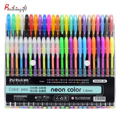 12/18/24/36/48Pcs/Set Προώθηση στυλό Gel Pens Set Glitter Gel Pen for Adult Coloring Books Journals Drawing Doodling Art Markers