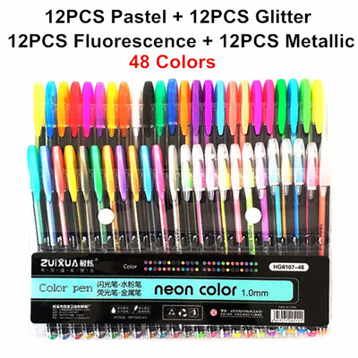 12/18/24/36/48Pcs/Set Προώθηση στυλό Gel Pens Set Glitter Gel Pen for Adult Coloring Books Journals Drawing Doodling Art Markers
