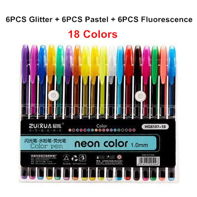 12/18/24/36/48Pcs/Set Προώθηση στυλό Gel Pens Set Glitter Gel Pen for Adult Coloring Books Journals Drawing Doodling Art Markers