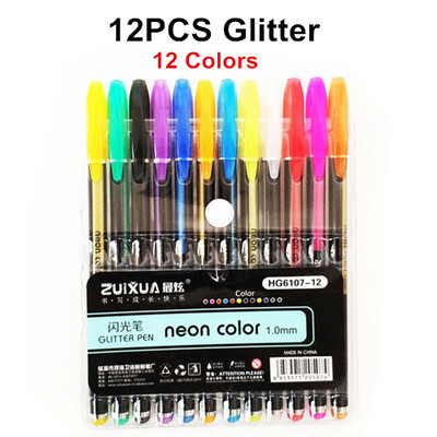 12/18/24/36/48Pcs/Set Προώθηση στυλό Gel Pens Set Glitter Gel Pen for Adult Coloring Books Journals Drawing Doodling Art Markers