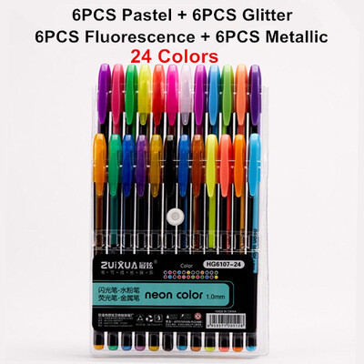12/18/24/36/48Pcs/Set Προώθηση στυλό Gel Pens Set Glitter Gel Pen for Adult Coloring Books Journals Drawing Doodling Art Markers