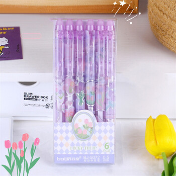 6Pcs Fashion Cute Erasable Gel στυλό Creative Erasable Pressing Pens Romantic Signature Pens Cute Pens Writing Tools Office School