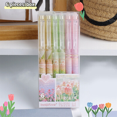 6 tk Mood armsad kustutatavad geelpliiatsid Loomingulised kustutatavad presspliiatsid Romantilised allkirjapliiatsid Armsad pliiatsid Kirjutamisvahendid Kontorikool