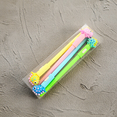 4Pcs/Set Slatka svjetleća gel olovka Dopisnica Slatki kawaii zec Poni Jednorog Medvjed Svjetleće olovke Školski uredski pribor 0,5 mm crna tinta